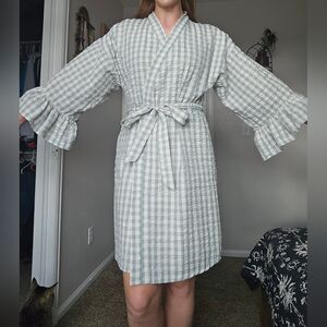 Open Edit Seersucker Gingham Robe